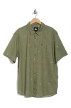 Quiksilver Apero Classic Fit Print Short Sleeve Button-up Shirt In Seaspray Beach Club Casual Ss
