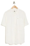 Quiksilver Apero Classic Fit Print Short Sleeve Button-up Shirt In Snow White Double Up Casual Ss