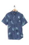 Quiksilver Apero Classic Fit Print Short Sleeve Button-up Shirt In Vintage Indigo Apero