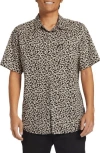Quiksilver Apero Classic Floral Short Sleeve Button-up Shirt In Black Paper