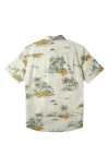 Quiksilver Apero Floral Short Sleeve Button-up Shirt In Gray