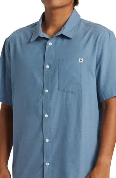 Quiksilver Apero Tropic Short Sleeve Cotton Button-up Shirt In Coronet Blue Prnt 4