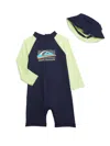Quiksilver Baby Boy's 2-piece Logo Rashguard & Bucket Hat Set In Navy Lime