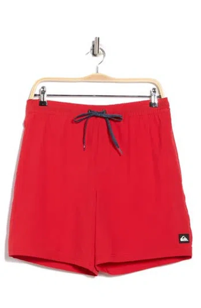 Quiksilver Banner Ripstop Volley Swim Trunks In Red