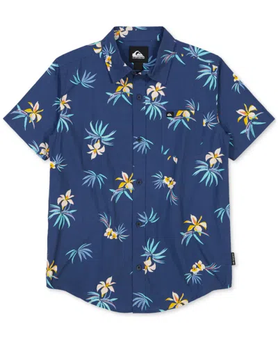 Quiksilver Kids' Big Boys Apero Classic Short-sleeve Cotton Shirt In Navy