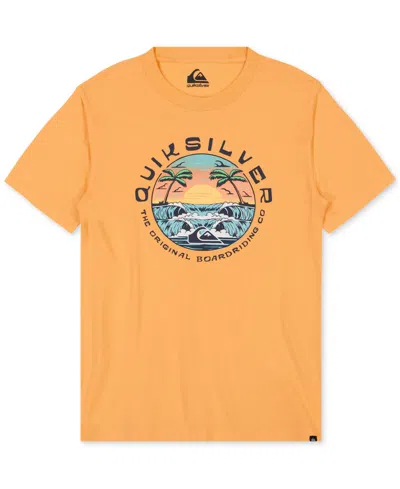 Quiksilver Kids' Big Boys Circular Waves Graphic Cotton T-shirt In Chamois
