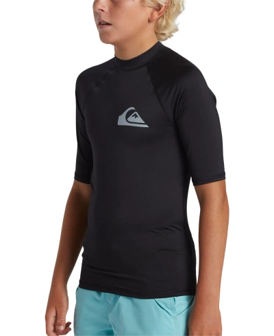 Quiksilver Kids' Big Boys Everyday Short-sleeve Upf 50 Surf T-shirt In Black