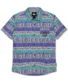 Quiksilver Big Boys Global Heat Cotton Button-down Shirt In Turquoise