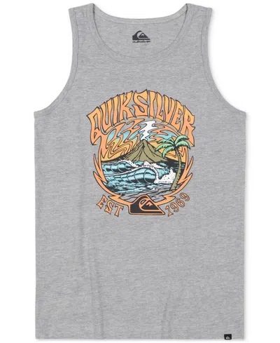 Quiksilver Kids' Big Boys Grateful Wave Graphic Cotton Tank Top In Grey Heather