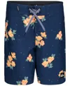 Quiksilver Big Boys Island Floral Printed Water-repellent Board Shorts In Navy