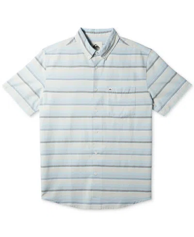 Quiksilver Kids' Big Boys Oxford Stripe Classic Short-sleeve Cotton Shirt In Grey Violet Oxford Classics Ss