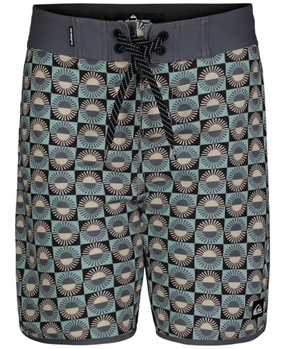 Quiksilver Kids' Big Boys Surfsilk Scallop Swim Trunks In Jade Grey