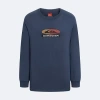 Quiksilver Big Kid Boys Crew Neck Long Sleeve Regular Fit Graphic T-shirt In Blue