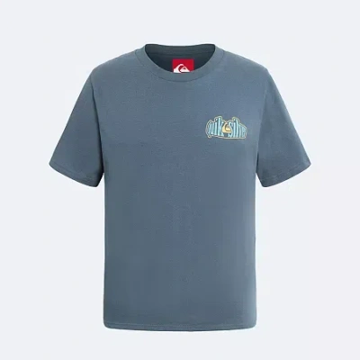 Quiksilver Big Kid Boys Crew Neck Short Sleeve Regular Fit Graphic T-shirt In Blue