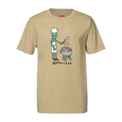 Quiksilver Big Kid Boys Crew Neck Short Sleeve Regular Fit Graphic T-shirt In Brown