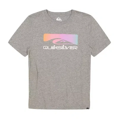 Quiksilver Big Kid Boys Crew Neck Short Sleeve Regular Fit Graphic T-shirt In Gray