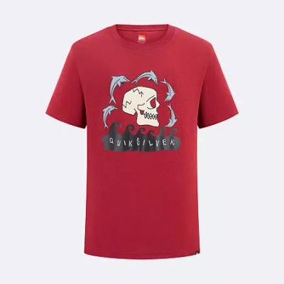 Quiksilver Big Kid Boys Crew Neck Short Sleeve Regular Fit Graphic T-shirt In Red