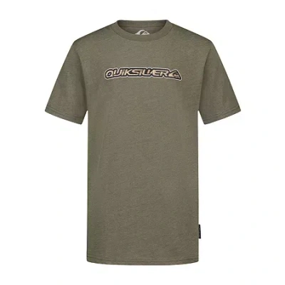 Quiksilver Big Kid Boys Crew Neck Short Sleeve Regular Fit Graphic T-shirt In Green
