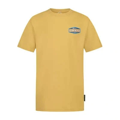 Quiksilver Big Kid Boys Crew Neck Short Sleeve Regular Fit Graphic T-shirt In Yellow