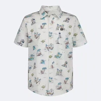 Quiksilver Big Kid Boys Short Sleeve Regular Fit Button-down Shirt In White
