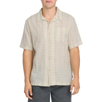 Quiksilver Bishop Jacquard Short Sleeve Cotton Button-up Camp Shirt In Multi
