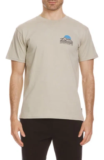 Quiksilver Blue Lines Graphic T-shirt In Pale Aloe