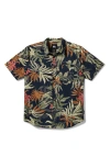 Quiksilver Blueweed Classic Short Sleeve Button-up Shirt In Black