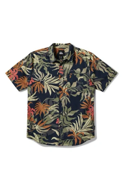 Quiksilver Blueweed Classic Short Sleeve Button-up Shirt