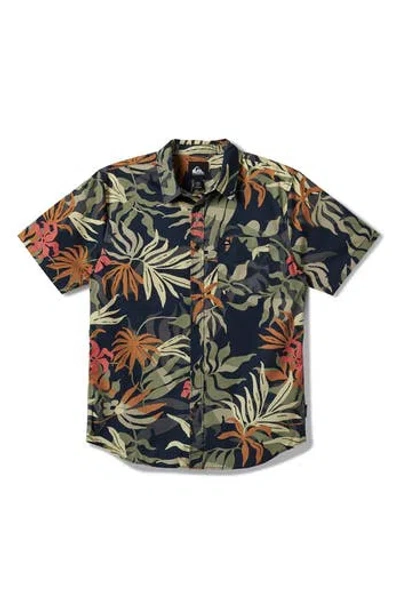 QUIKSILVER QUIKSILVER BLUEWEED CLASSIC SHORT SLEEVE BUTTON-UP SHIRT