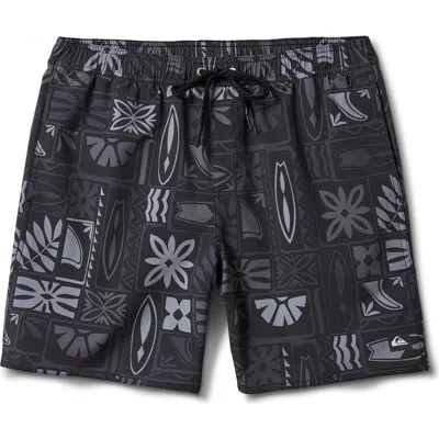 Quiksilver Borderline 17 Swim Trunks In Black