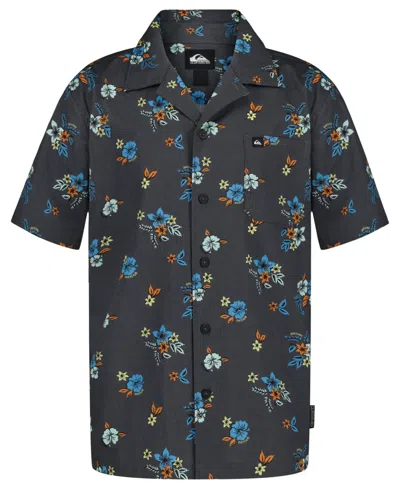 Quiksilver Big Kid Boys Short Sleeve Regular Fit Button-down Shirt In Black