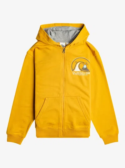 Quiksilver Kids' Boys  Circle Way Hoodie Yellow Cotton Long Sleeve Full Zip Gbo50