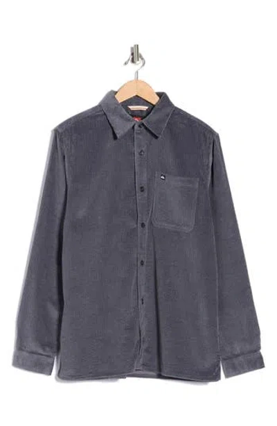 Quiksilver Bubble Cotton Corduroy Shirt Jacket In Gray