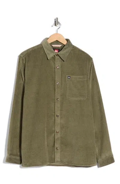 Quiksilver Bubble Cotton Corduroy Shirt Jacket In Green