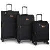 Quiksilver Buxton Suitcases Nylon Softside Expandable Luggage With Spinner Wheels, 3-piece Set In Black
