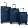 Quiksilver Buxton Suitcases Nylon Softside Expandable Luggage With Spinner Wheels, 3-piece Set In Blue