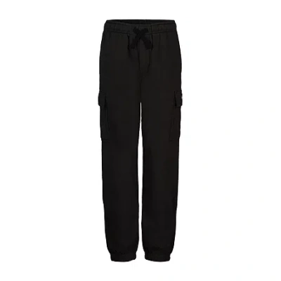 Quiksilver Cargo Big Kid Boys Drawstring Waist Cuffed Regular Fit Fleece Jogger Pant In Black