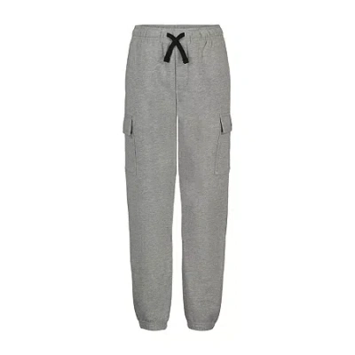 Quiksilver Cargo Big Kid Boys Drawstring Waist Cuffed Regular Fit Fleece Jogger Pant In Gray