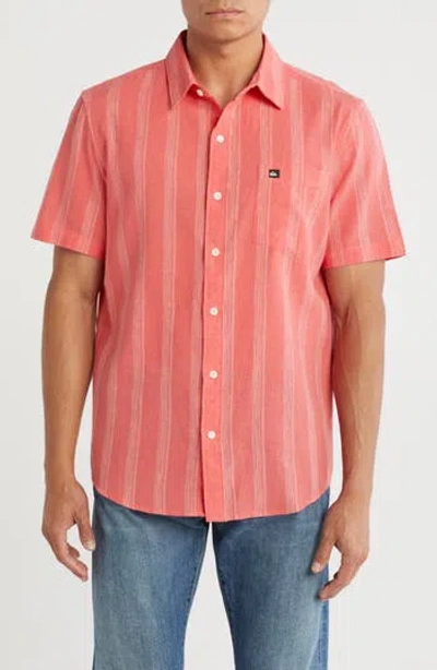 Quiksilver Caroll Short Sleeve Linen & Cotton Blend Button-up Shirt