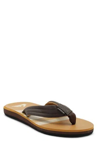 Quiksilver Carver Flip Flop In Brown