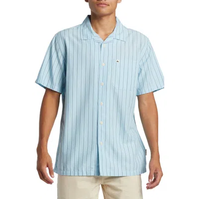 Quiksilver Casa Classics Regular Fit Stripe Camp Shirt In Airy Blue Casa Ss