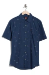 Quiksilver Classic Fit Poleline Short Sleeve Button-up Shirt In Multi