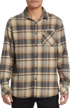 Quiksilver Convex Plaid Stretch Flannel Button-up Shirt In Urban Chic Print