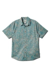 Quiksilver Cosmic Fields Classic Short Sleeve Button-up Shirt In Jade Grey