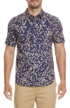 Quiksilver Cosmic Fields Classic Short Sleeve Button-up Shirt In Navy