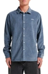 Quiksilver Cotton Corduroy Button-up Overshirt In Blue