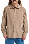 Quiksilver Cotton Corduroy Button-up Overshirt In Brown