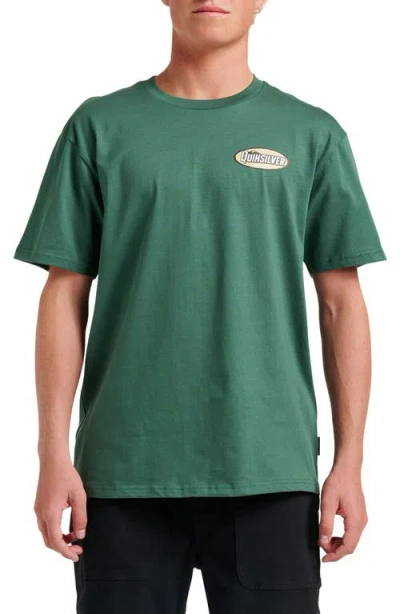 Quiksilver Crescent Speed Cotton Graphic T-shirt In Green
