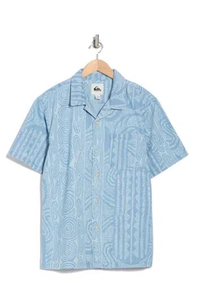 Quiksilver Denim Casual Short Sleeve Shirt In 2001 Stone Wash