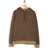Quiksilver Dion Stripe Trim Hoodie In Brown
